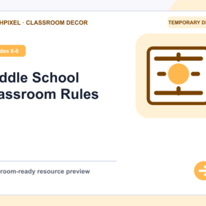 Middle School Classroom Rules teaching resource preview
