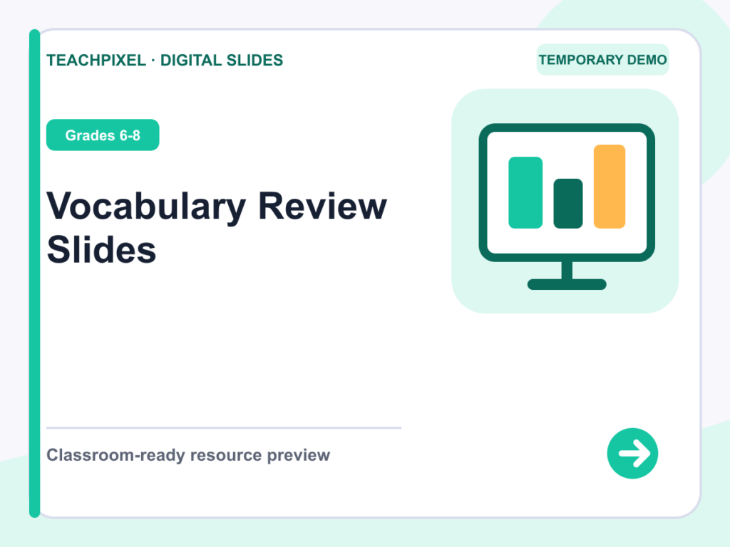 Vocabulary Review Slides teaching resource preview