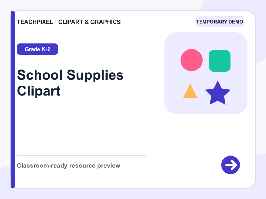 School Supplies Clipart teaching resource preview
