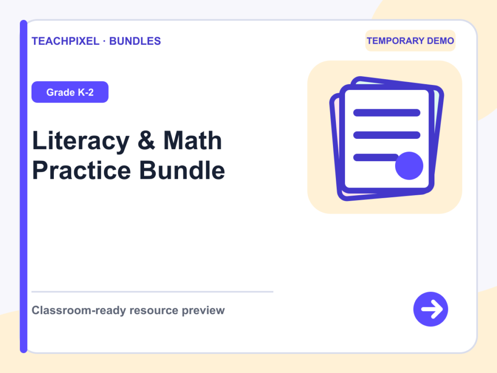 Literacy & Math Practice Bundle teaching resource preview