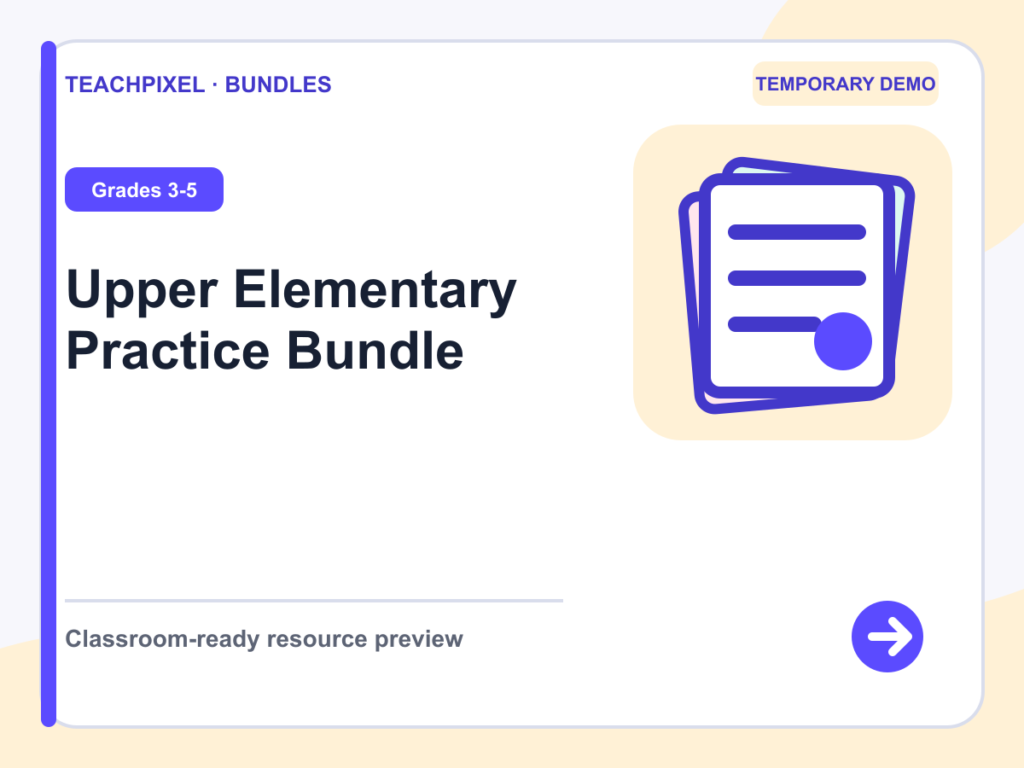 Upper Elementary Practice Bundle teaching resource preview